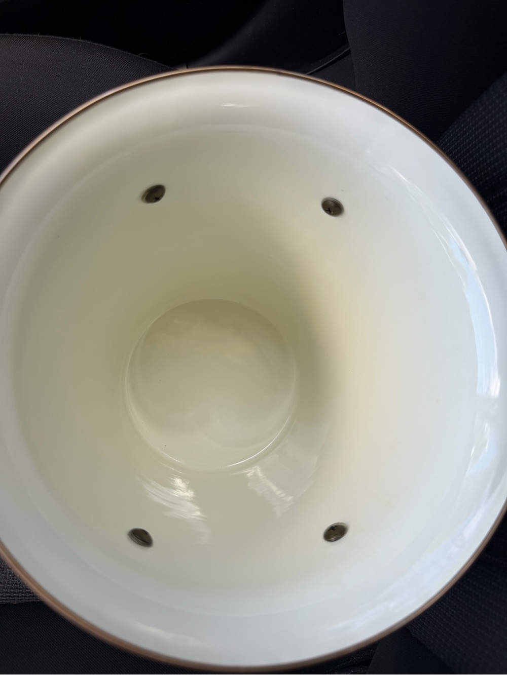 MacKenzie-Childs Black and White Checkered Ice Bucket with Brass Handles - Picture 2 of 4